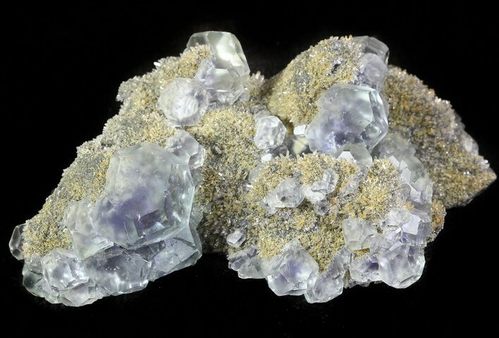 Blue-Green Fluorite Crystals with Quartz - China #46165